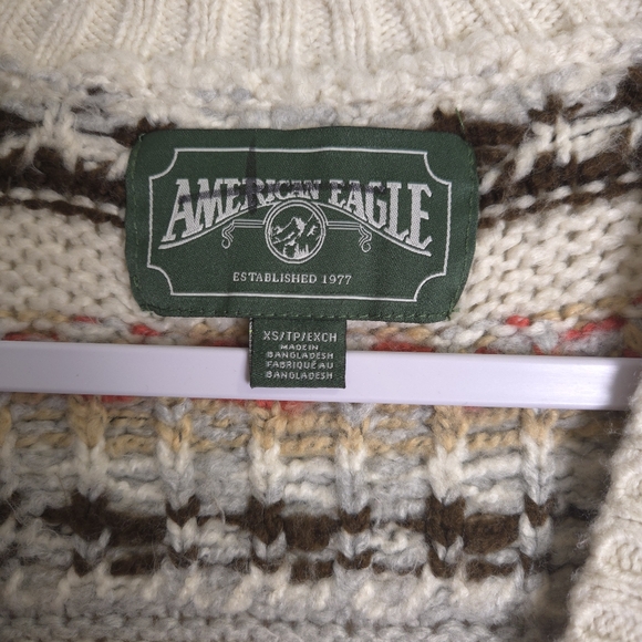 AE AMERICAN EAGLE Soft & Cozy Fairisle Button-Up Cardigan XS - Picture 5 of 7